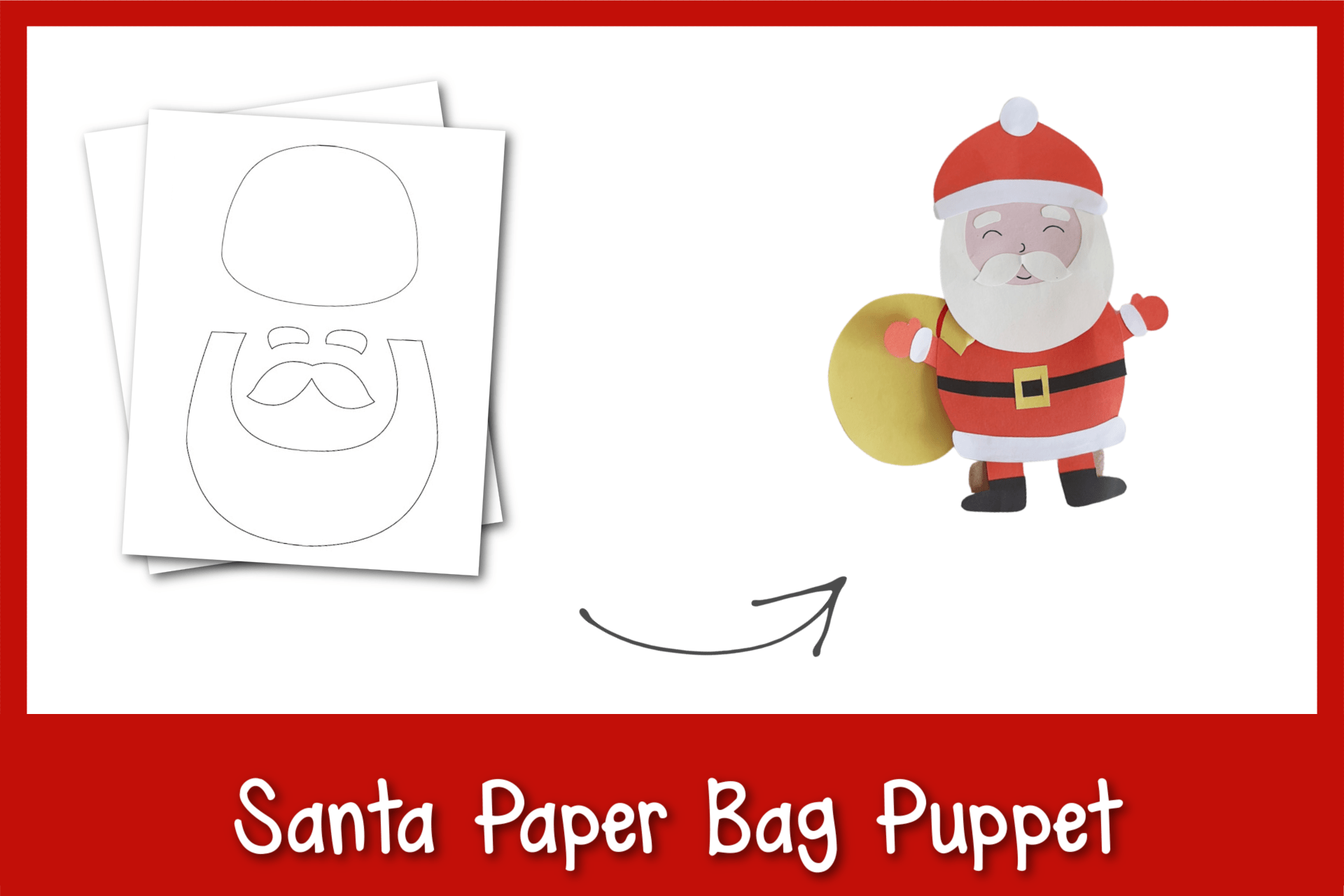 Printable Santa Puppet Template