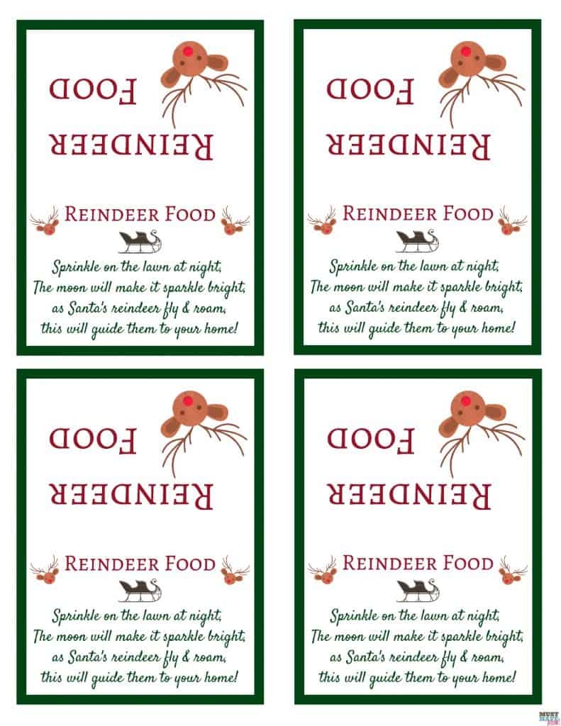 Template Reindeer Food Printable