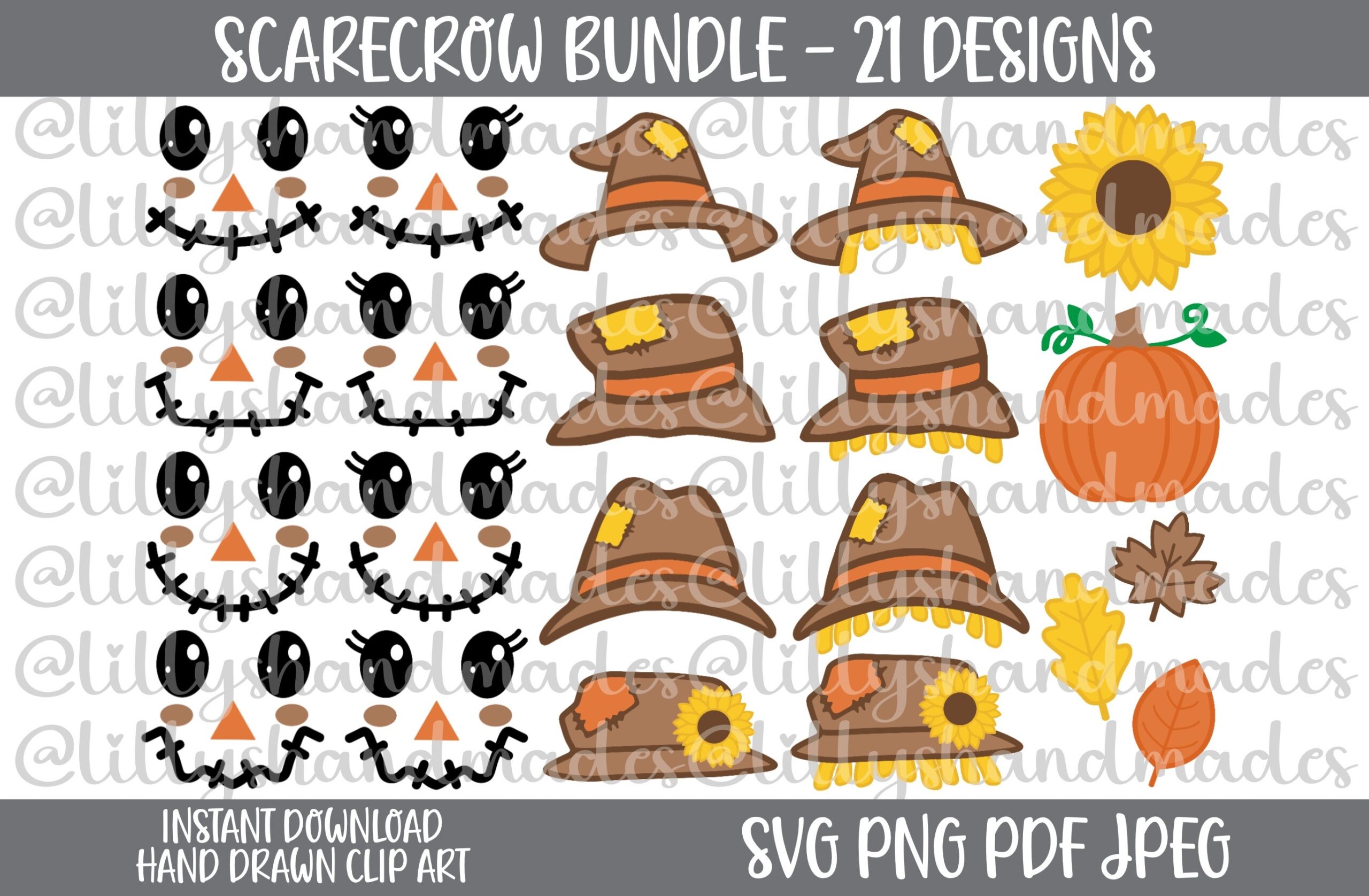 Scarecrow Svg Bundle Scarecrow Png Scarecrow Clipart Scarecrow Vector Scarecrow Face Svg Scarecrow Hat Svg Fall Svg Bundle Fall Leaves Svg Etsy
