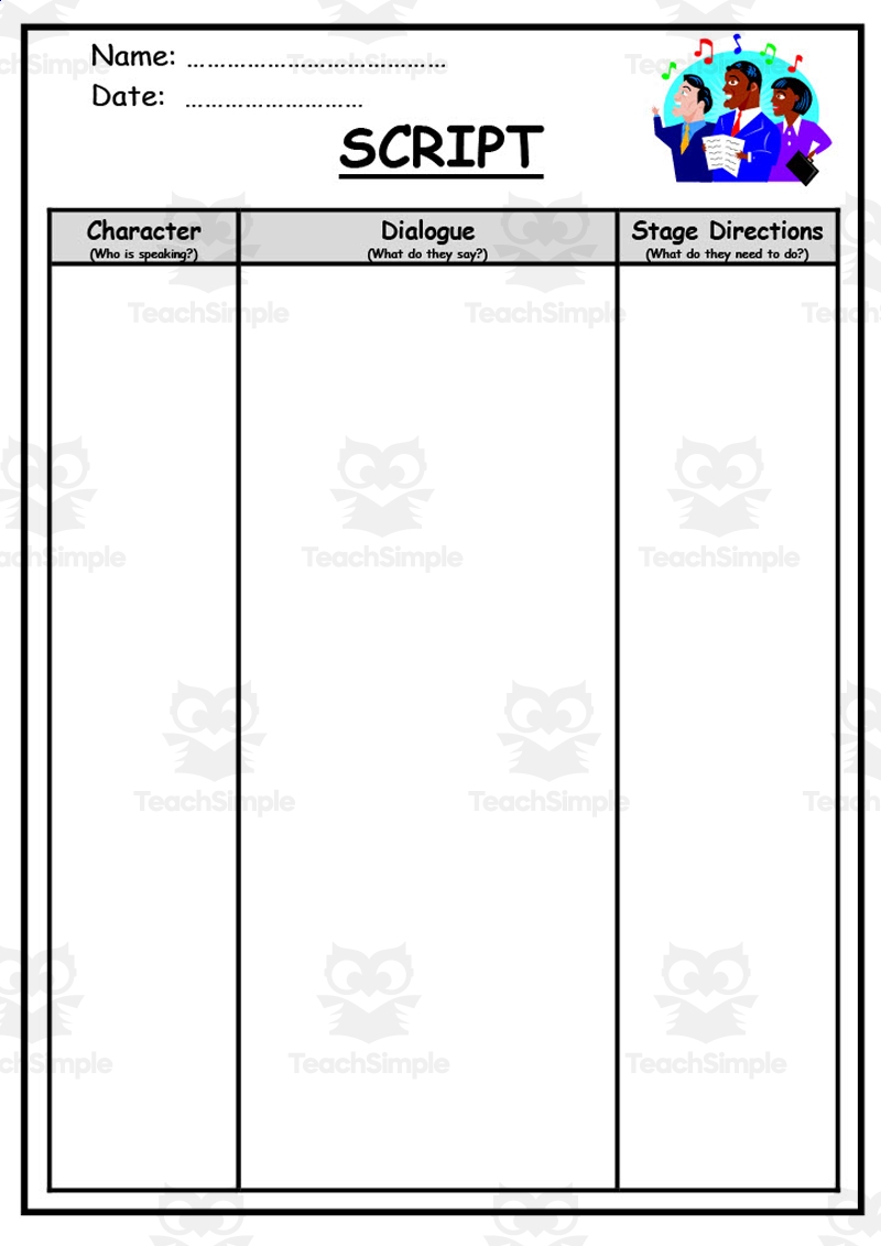 Printable Play Script Template