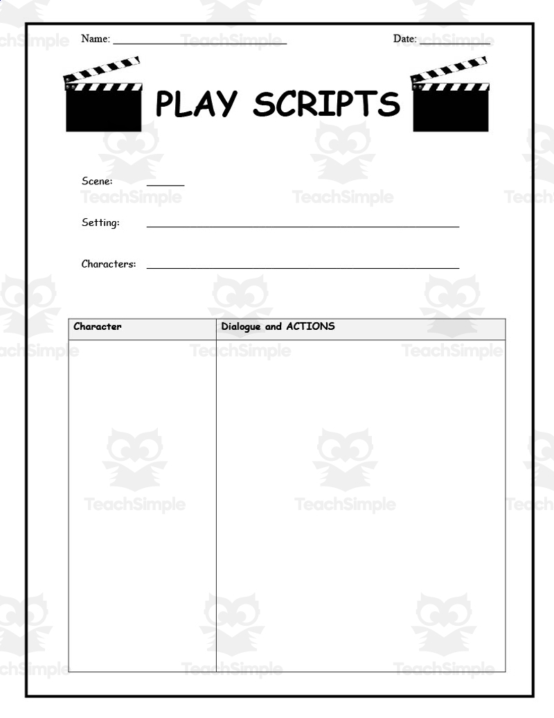 Printable Play Script Template