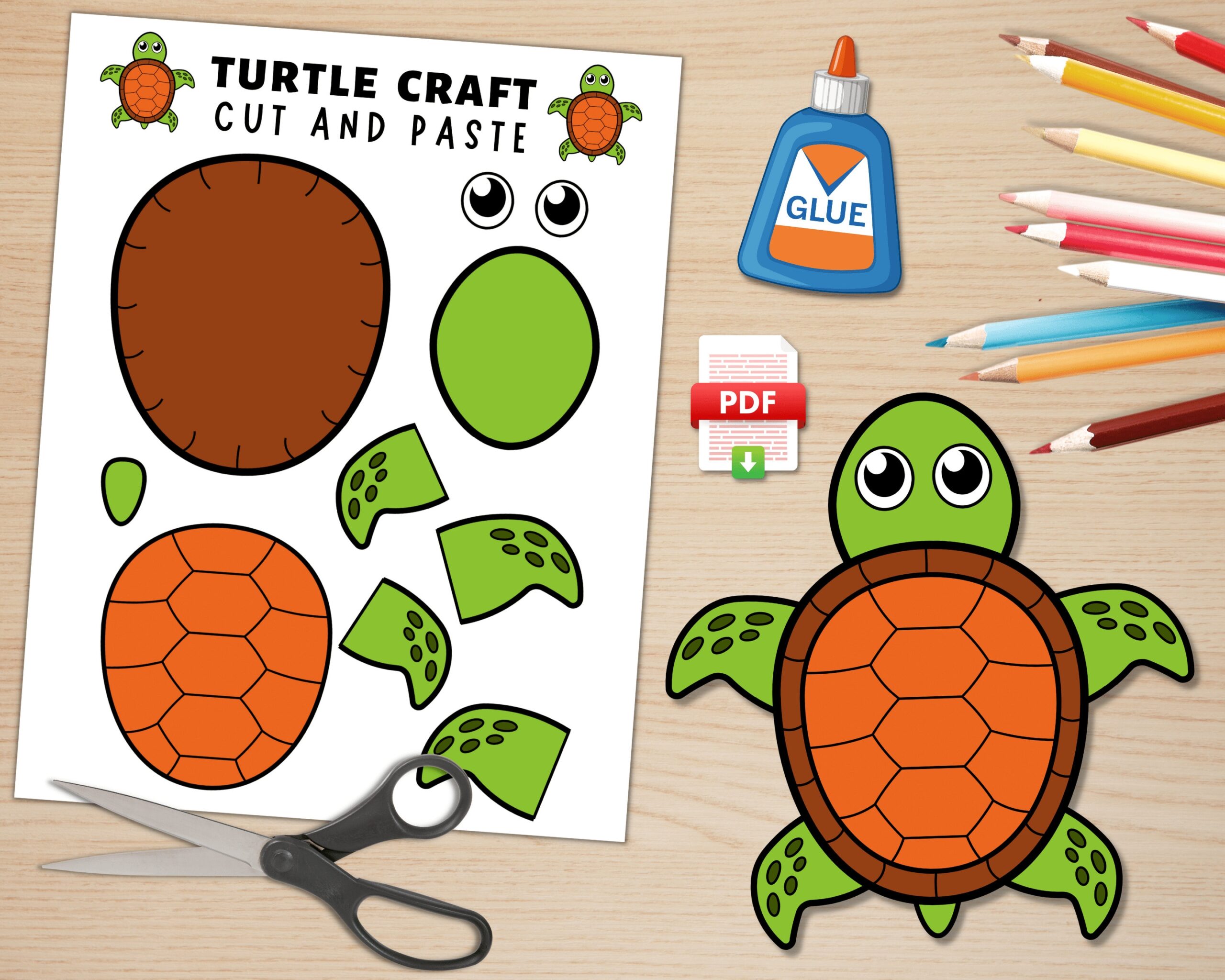 Printable Turtle Craft Template