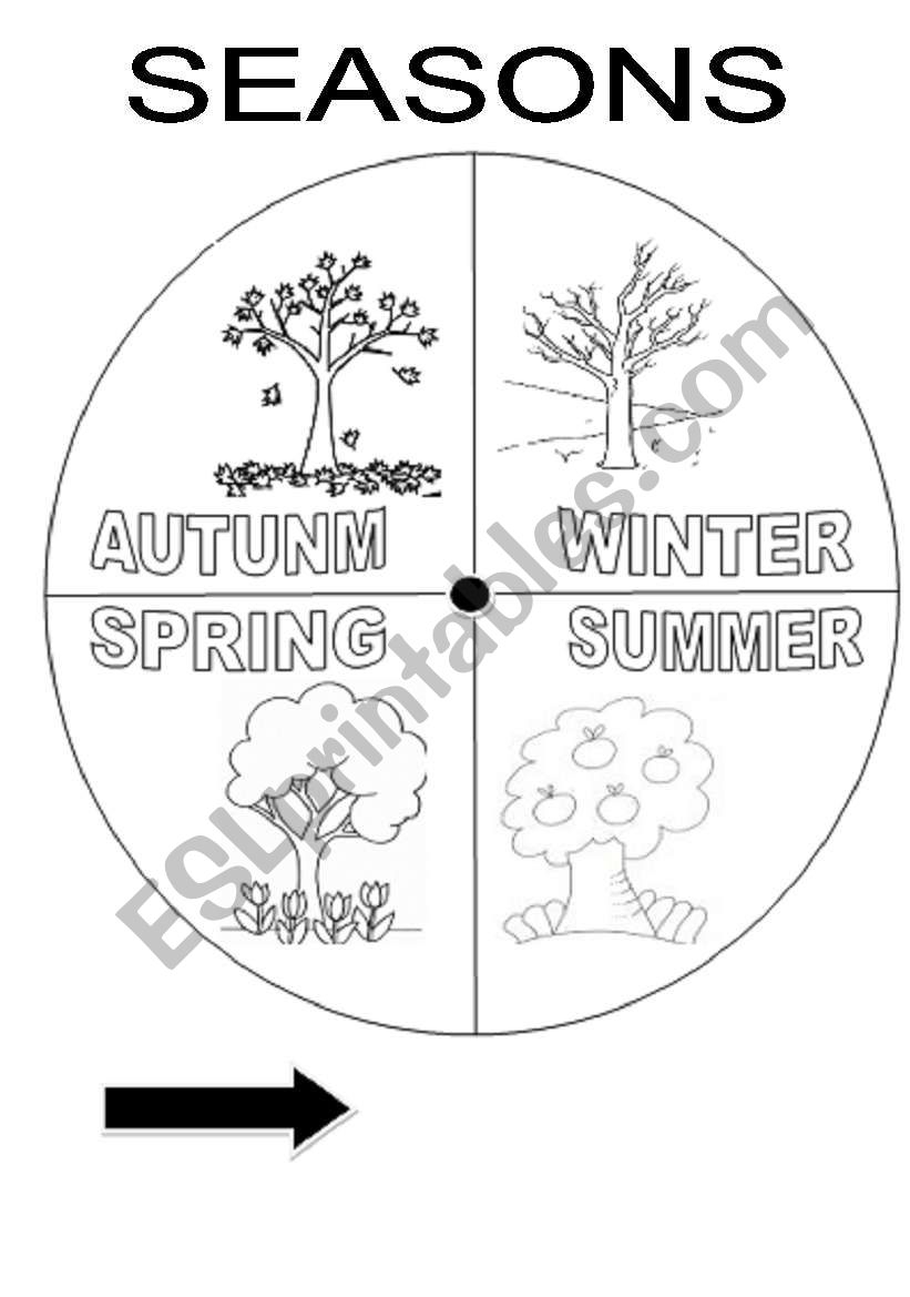 SEASONS WHEEL ESL Worksheet By Yisuka