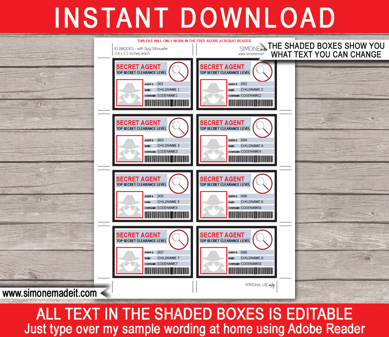 Printable Detective Id Card Template