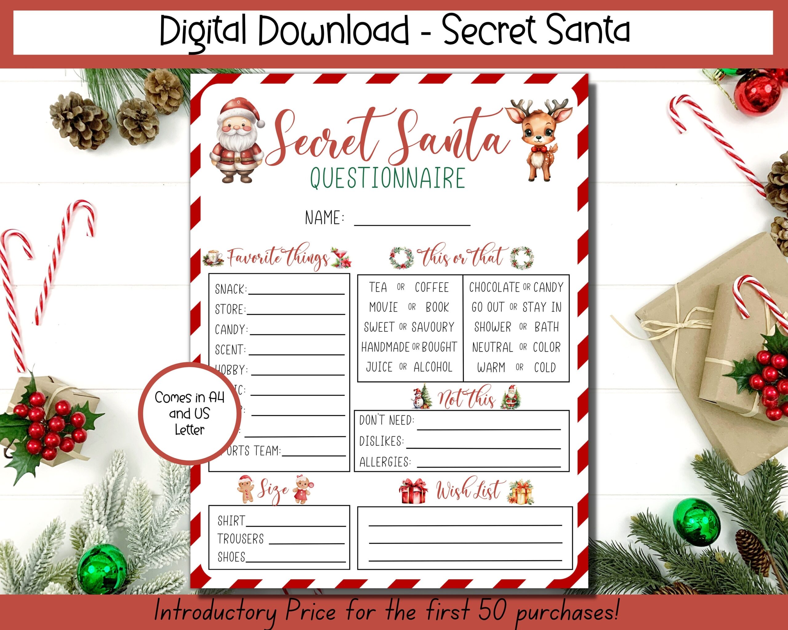 Printable Gift Exchange Template