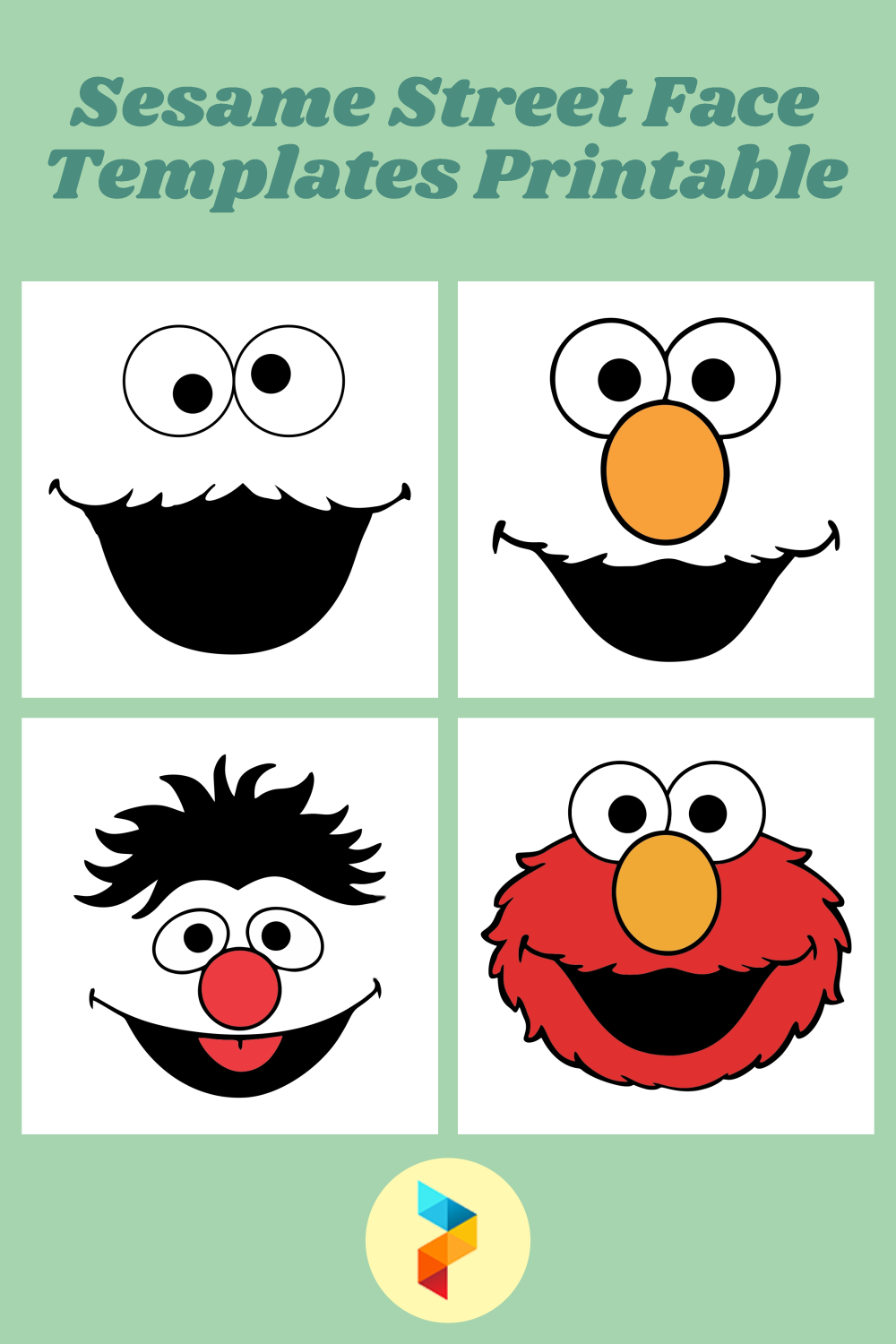 Sesame Street Face Templates Printable Sesame Street Birthday Sesame Street Birthday Party Sesame Street Crafts