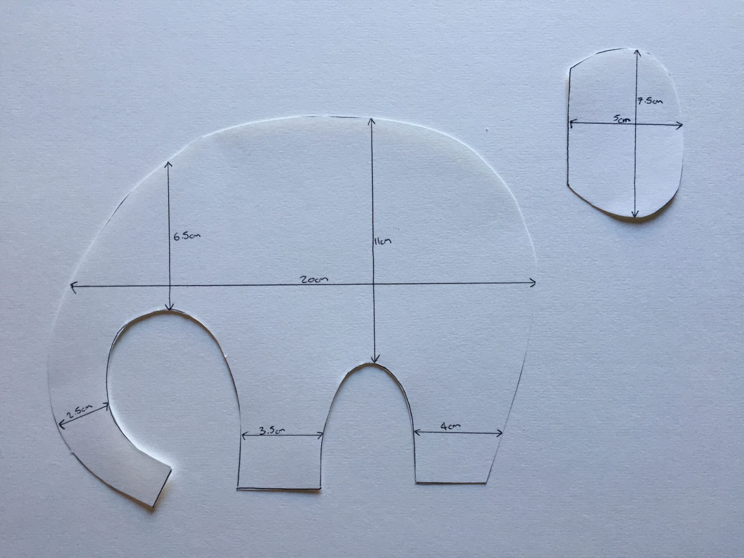 Printable Stuffed Elephant Pattern Template