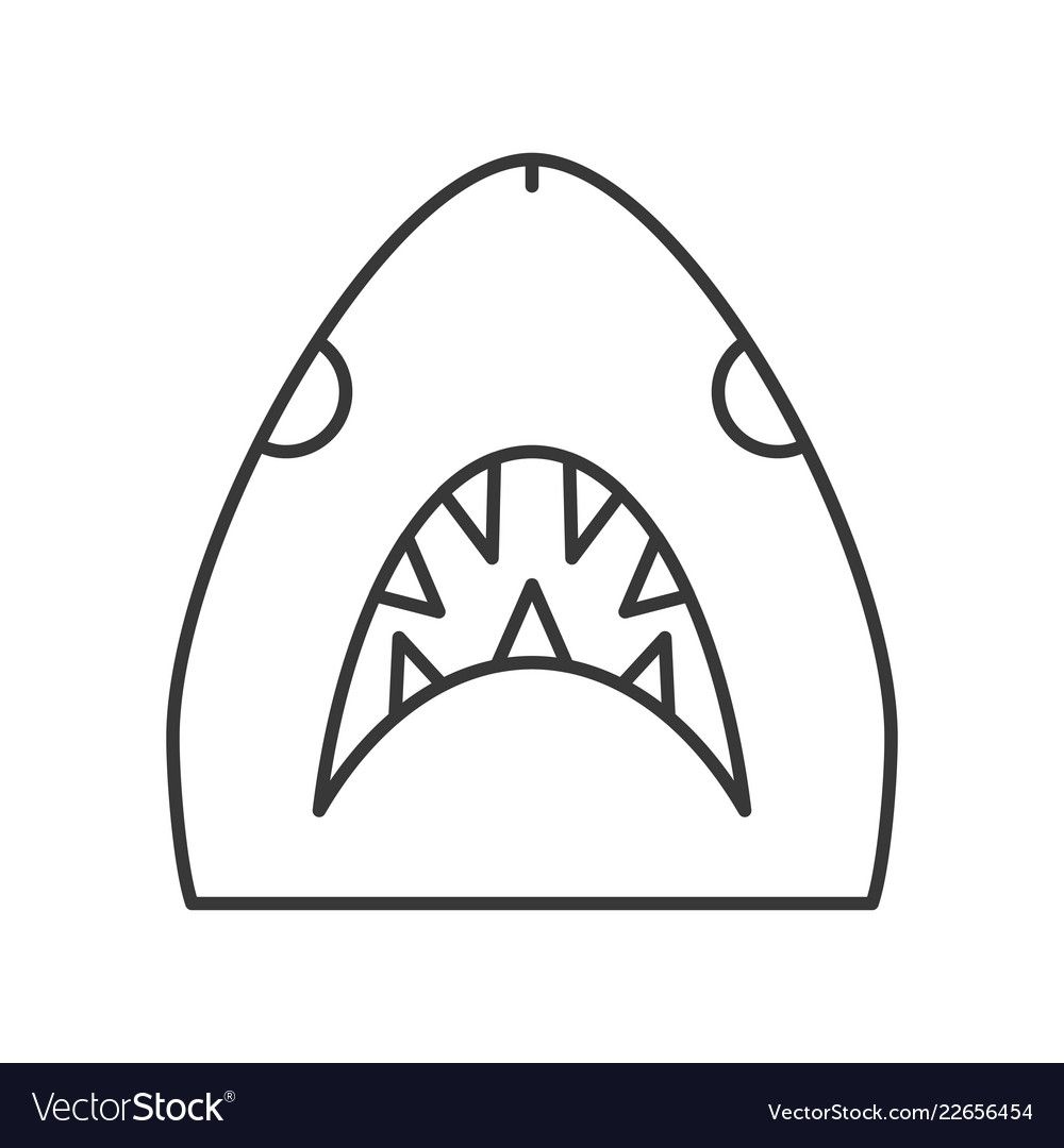Shark Head Icon Set Of Ocean Life Line Design Vector Image On VectorStock Line Design Icon Set Shark