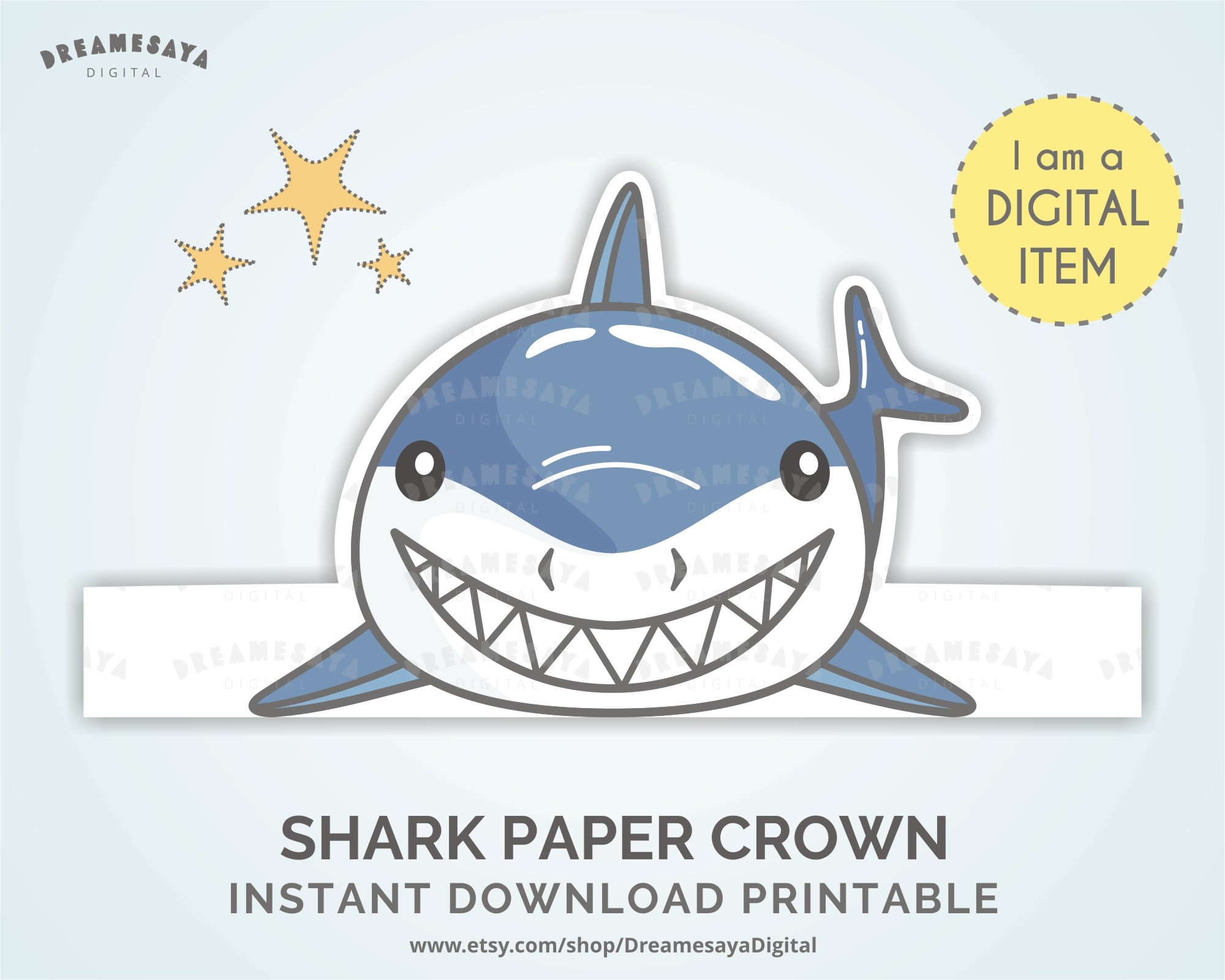 Printable Shark Head Template