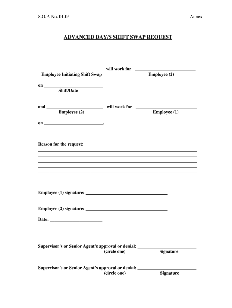 Shift Swap Form Pdf Fill Online Printable Fillable Blank PdfFiller
