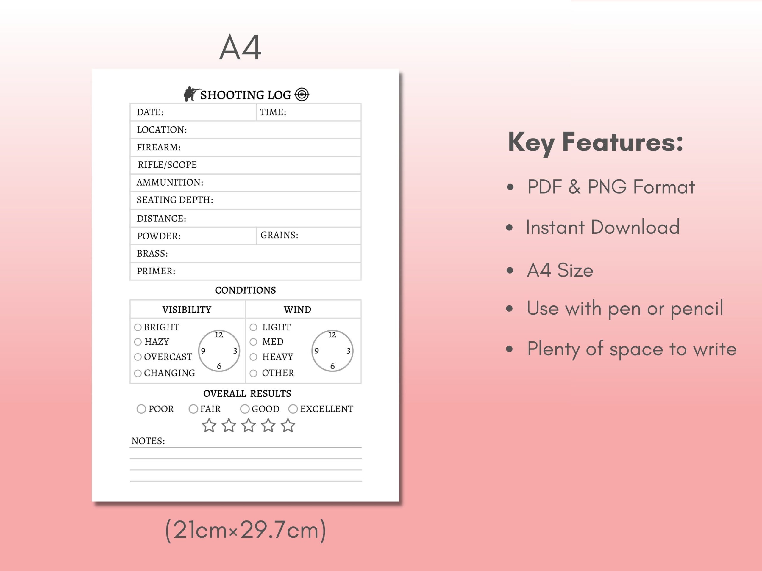 Printable Shooting Log Book Template