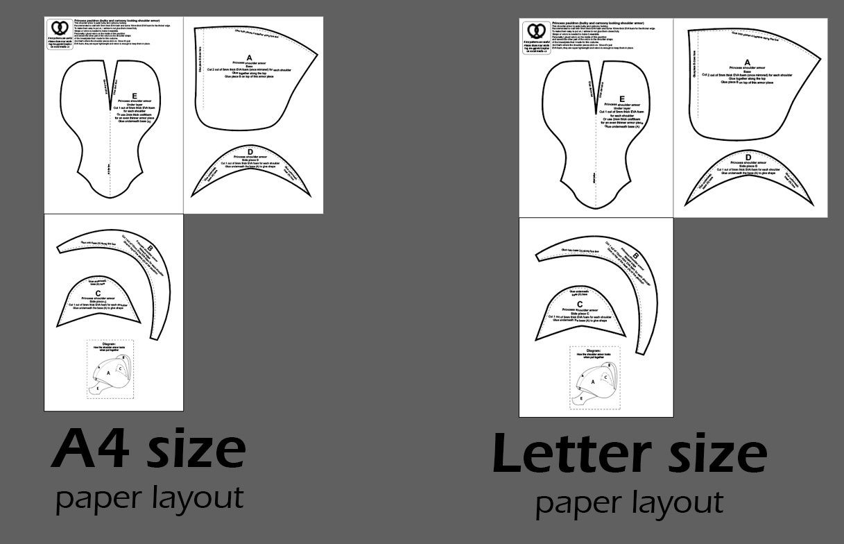 Shoulder Armor pauldrons Pattern Collection Part Two 6 Patterns Pretzl Cosplay