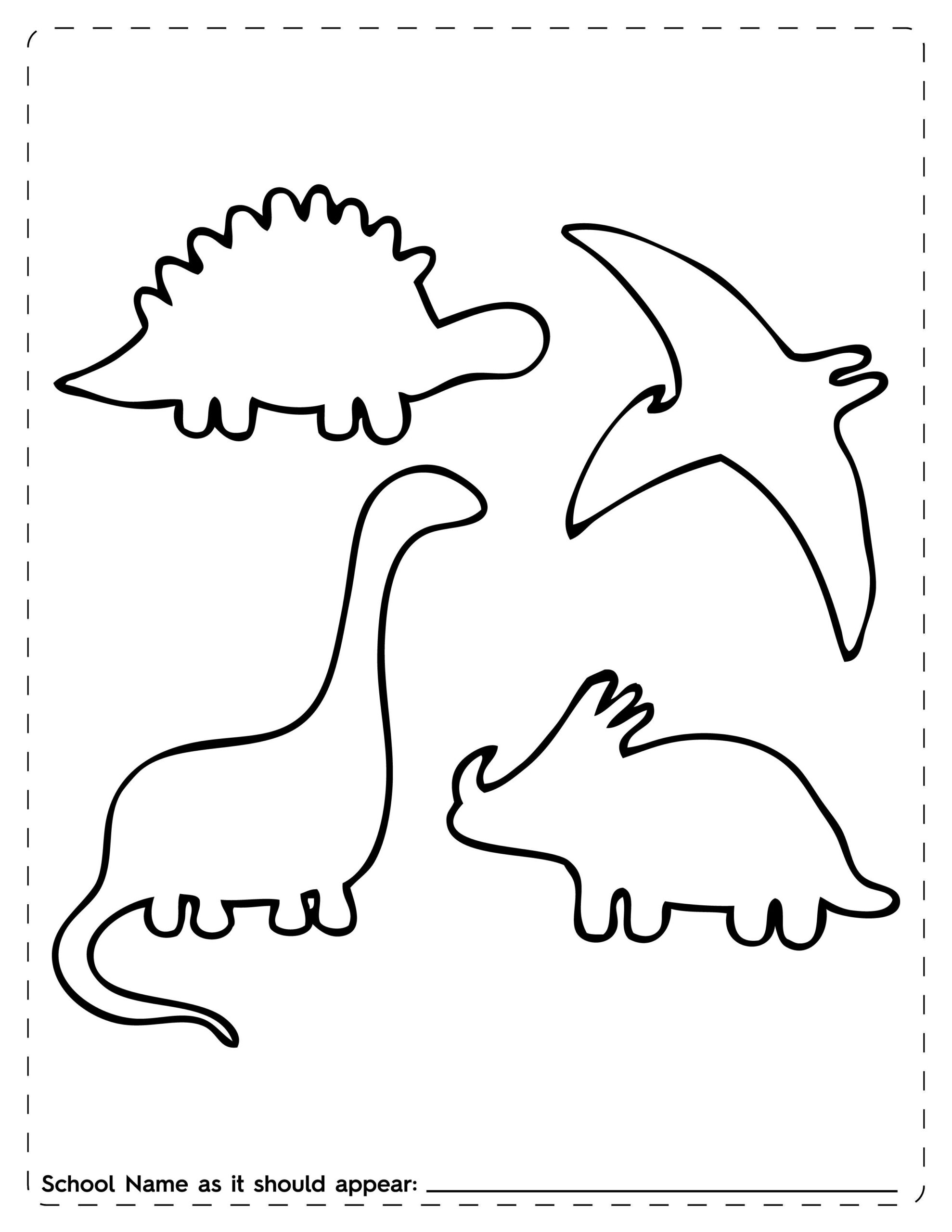SIGNATURE TEMPLATES Schooltee Inc Dinosaur Outline Dinosaur Template Dinosaur Crafts