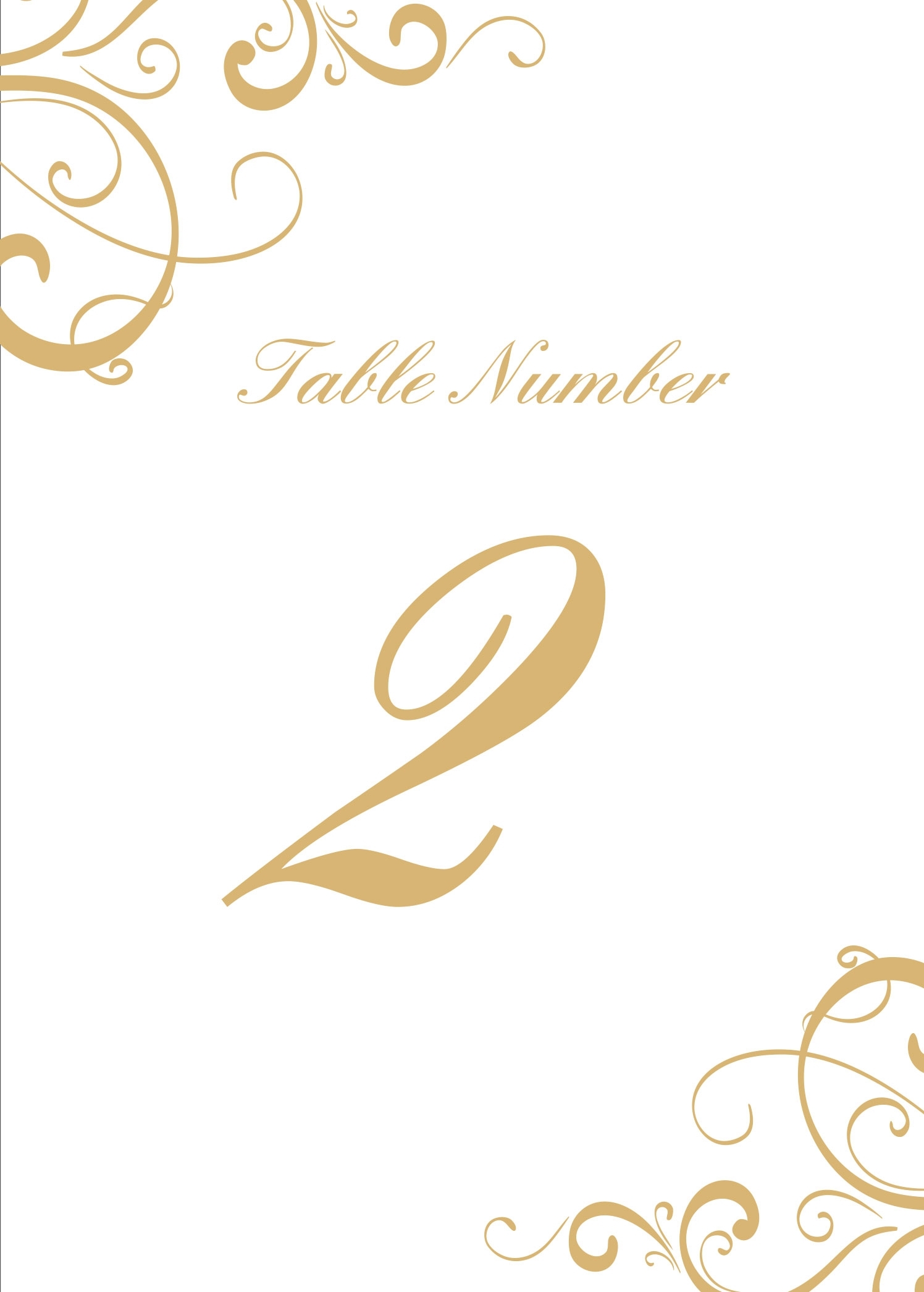 Printable Wedding Table Numbers Template
