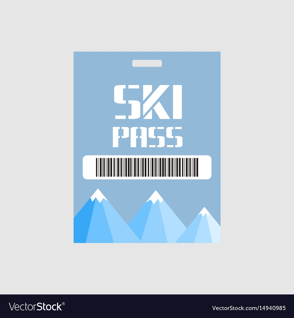 Ski Pass Blank Template Royalty Free Vector Image