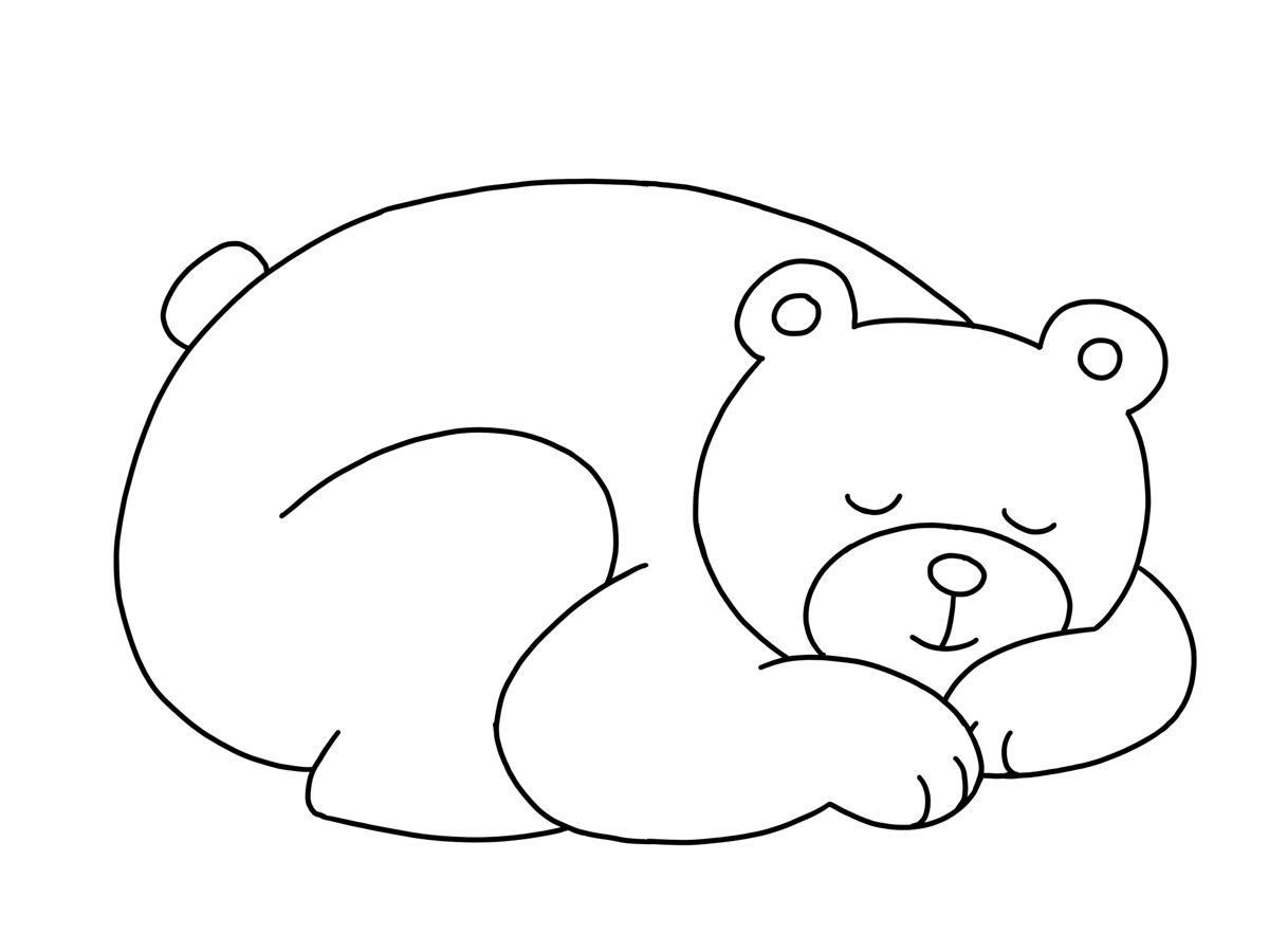 Sleeping Bear Template Boyama Sayfalar Y lba Eli i Kal p ablonu