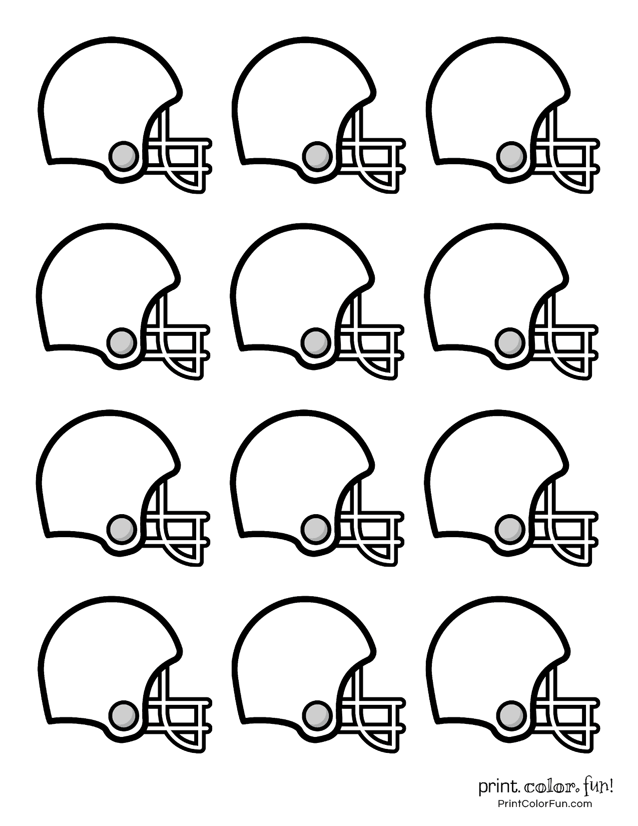 Small Printable Football Helmets For Decorations Or Cake Toppers Football Coloring Pages Football Template Coloring Pages