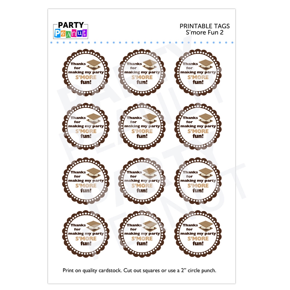 Template Free Printable Smores Tags