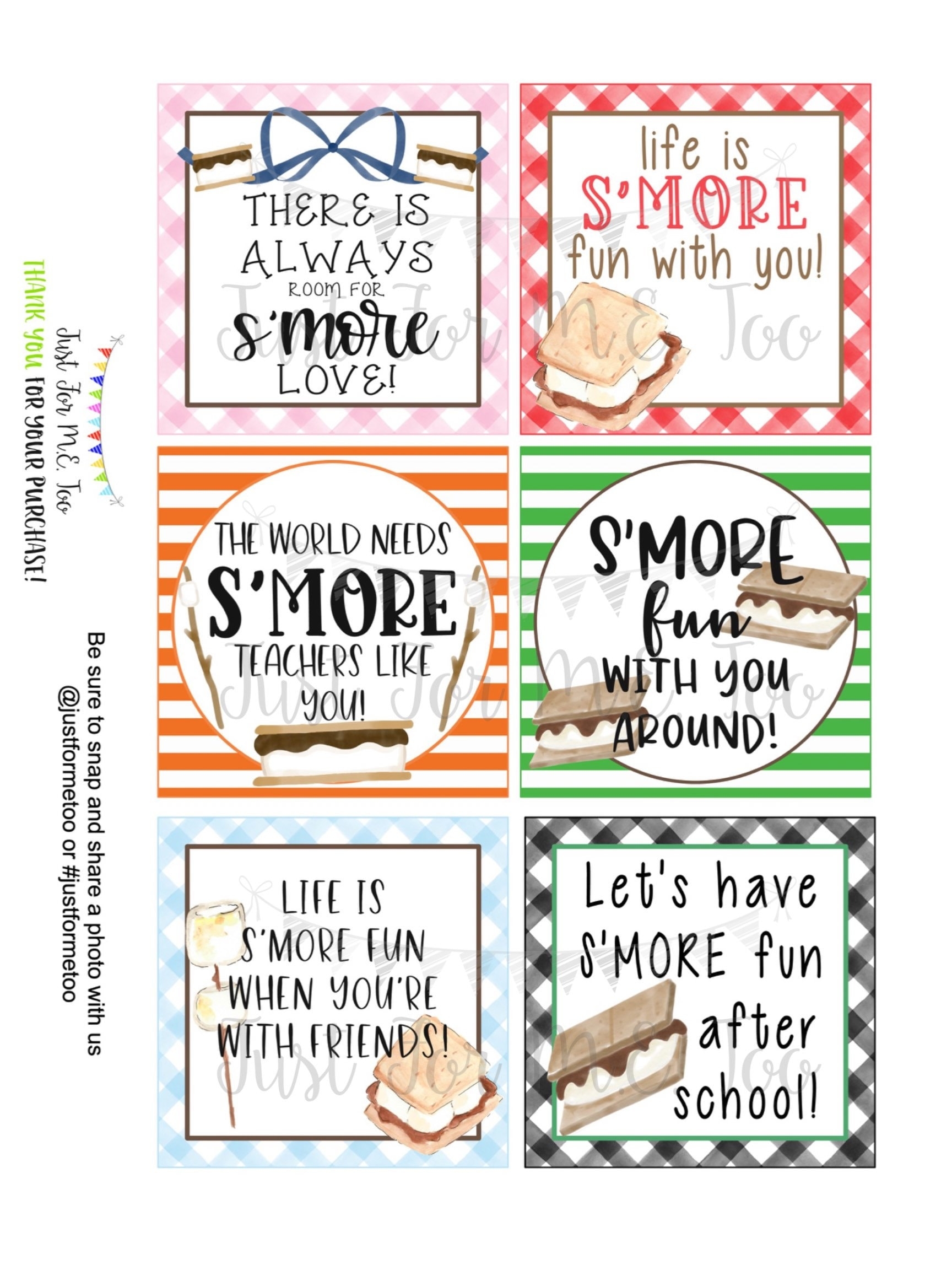 Template Free Printable Smores Tags