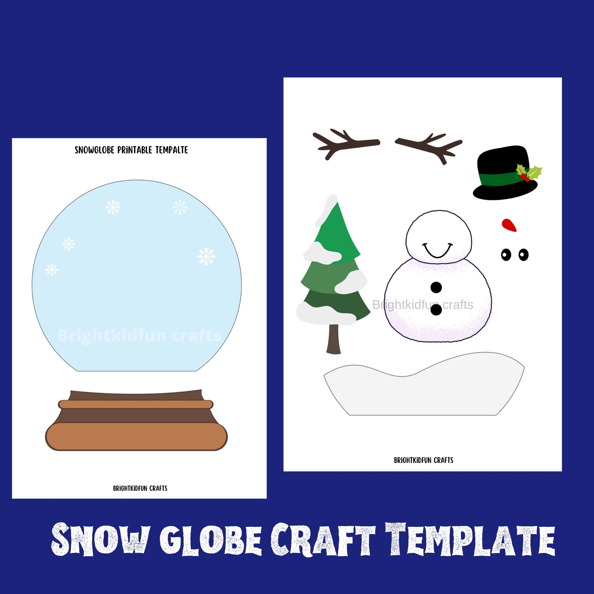 Snow Globe Printable Template