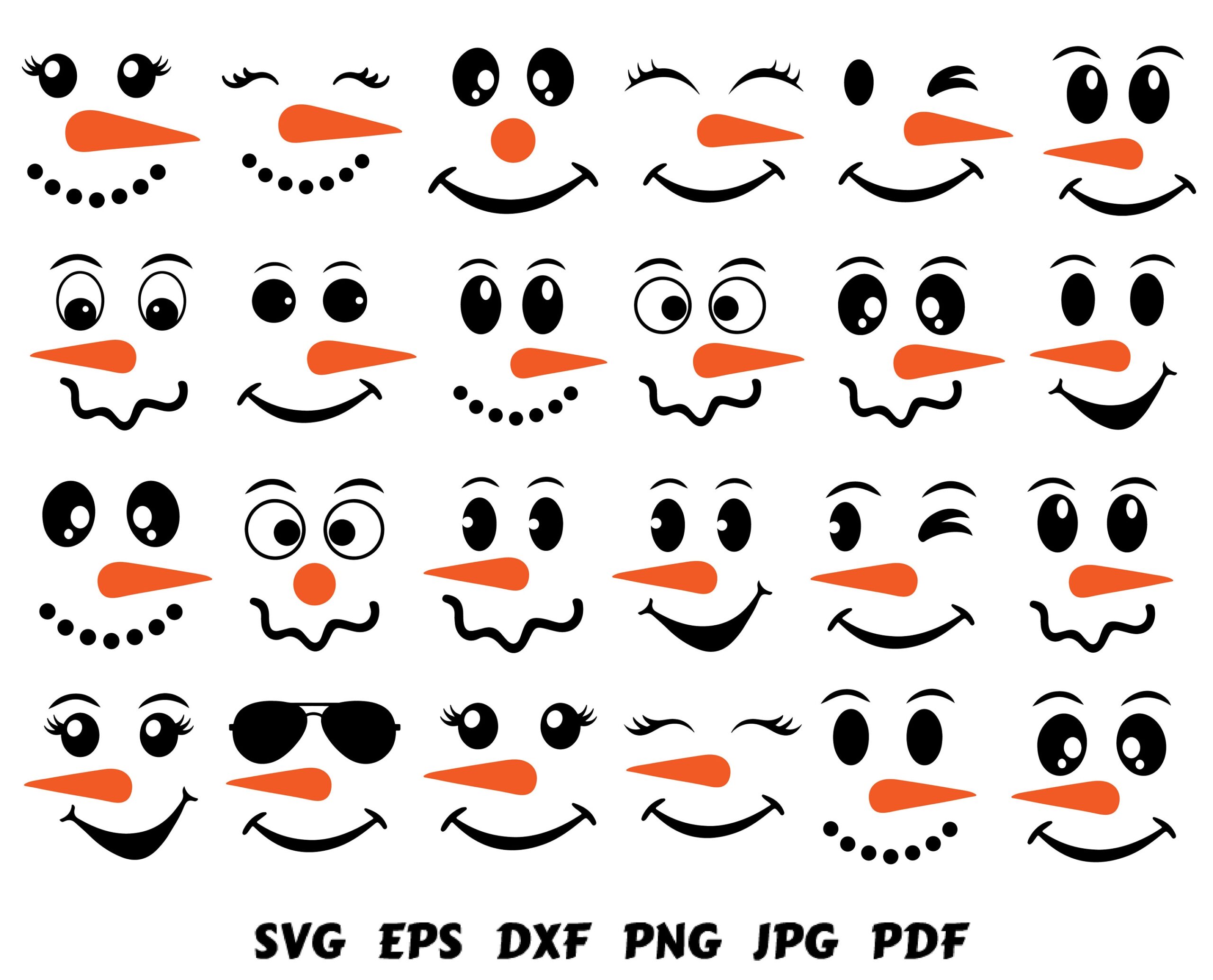 Printable Snowman Face Template