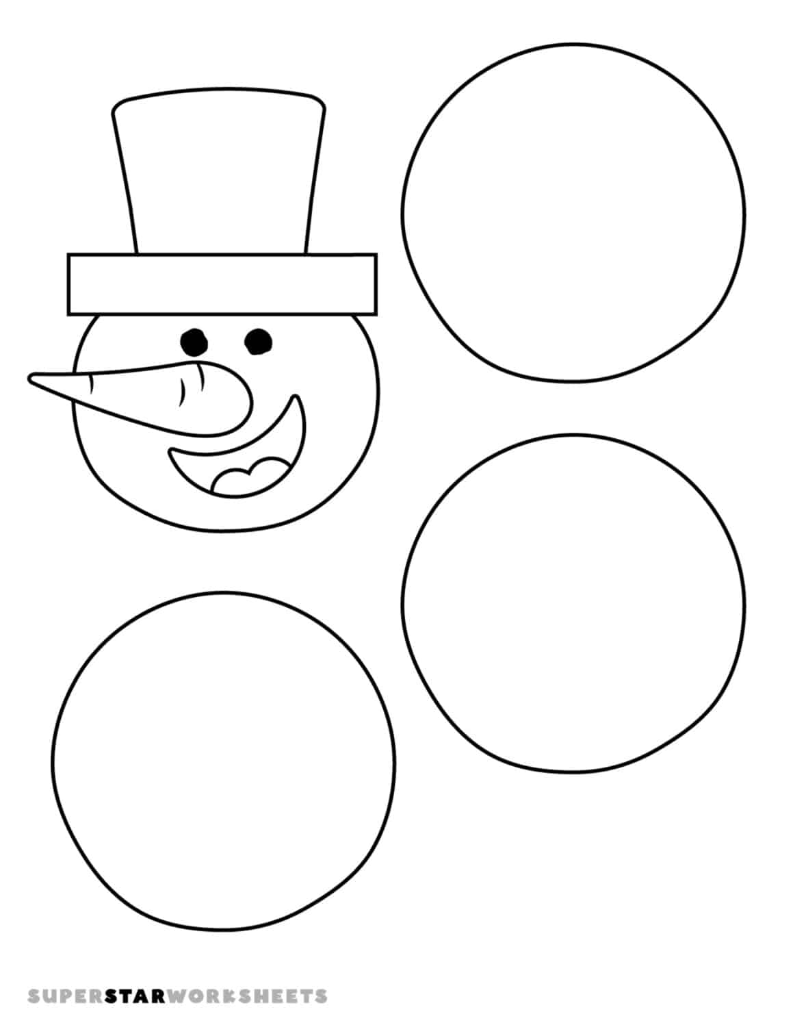 Free Printable Snowman Face Template