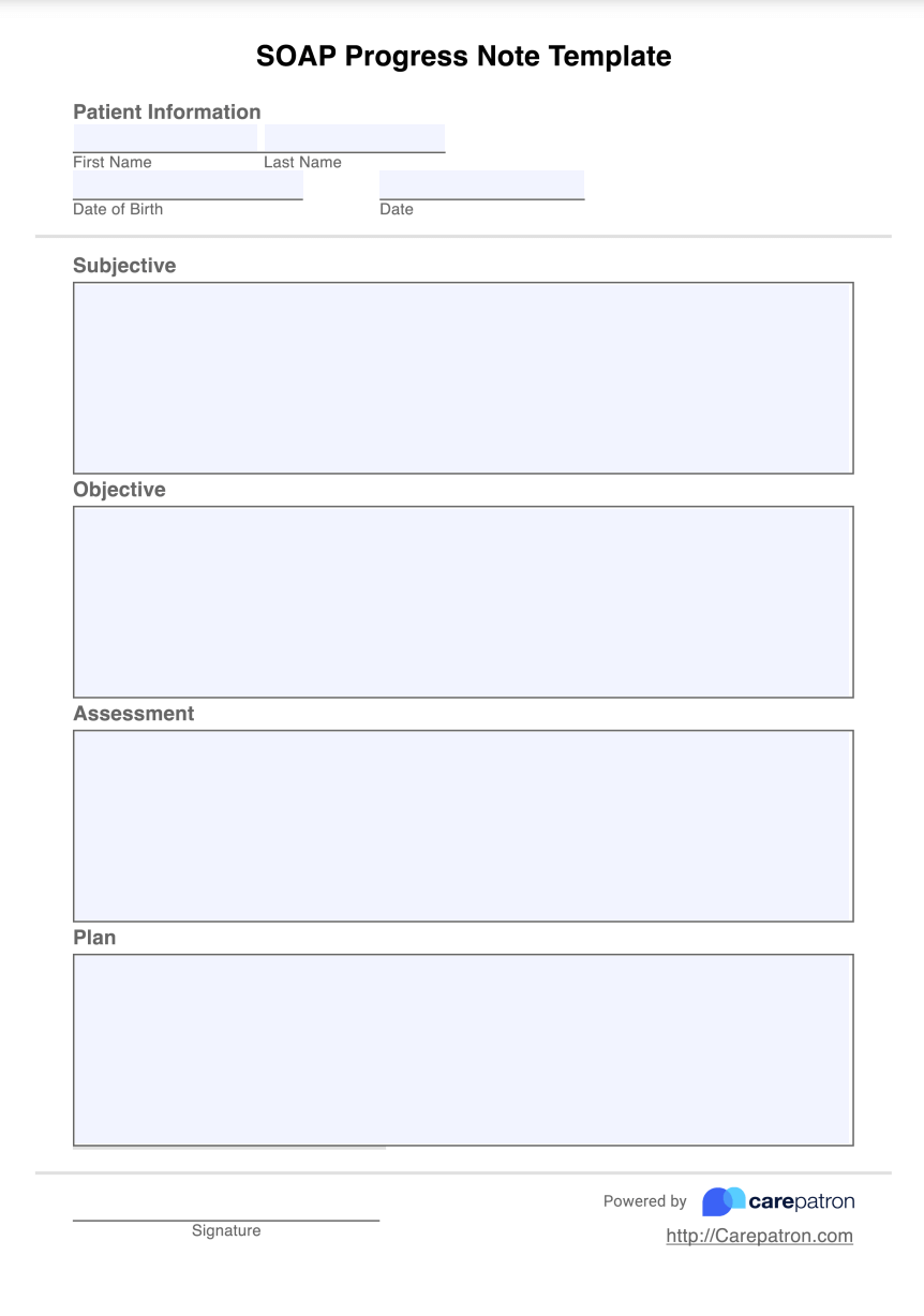 SOAP Progress Notes Template Example Free PDF Download