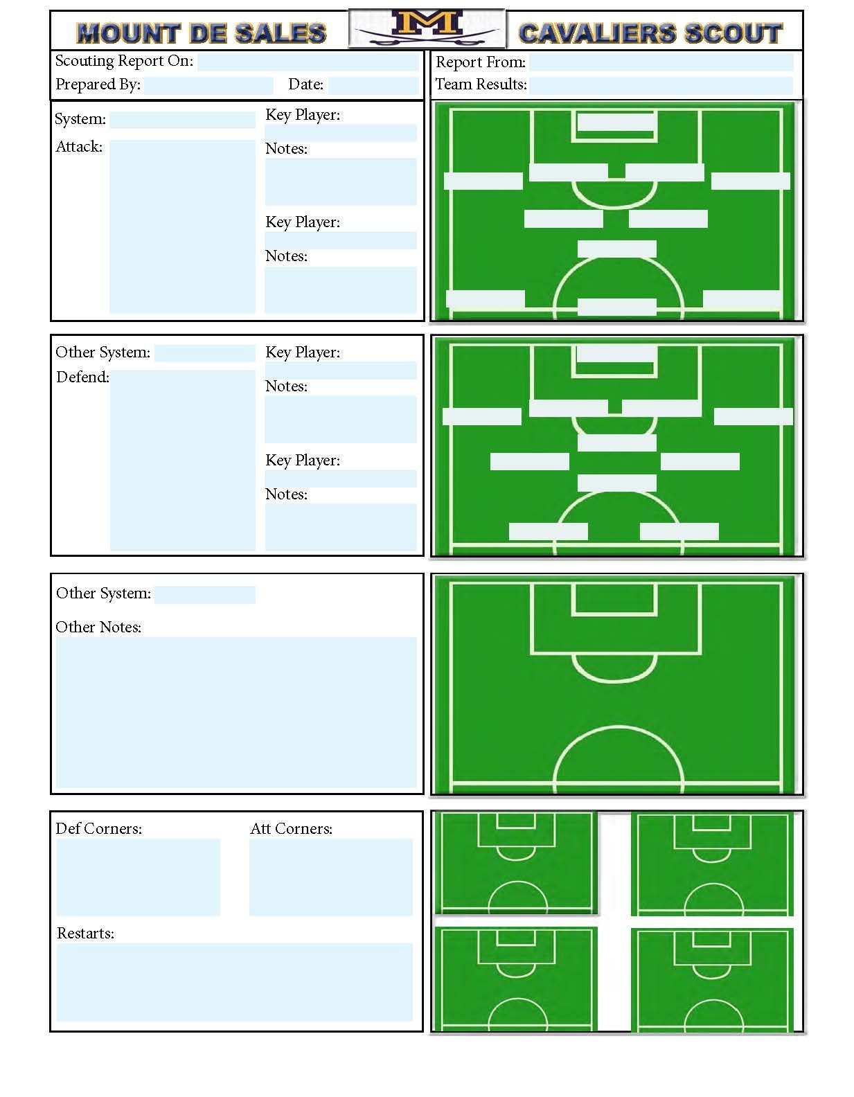 Printable Football Scouting Report Template