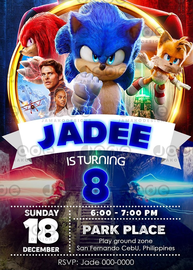 Sonic The Hedgehog Birthday Party Invitation Template Jamakodesigns