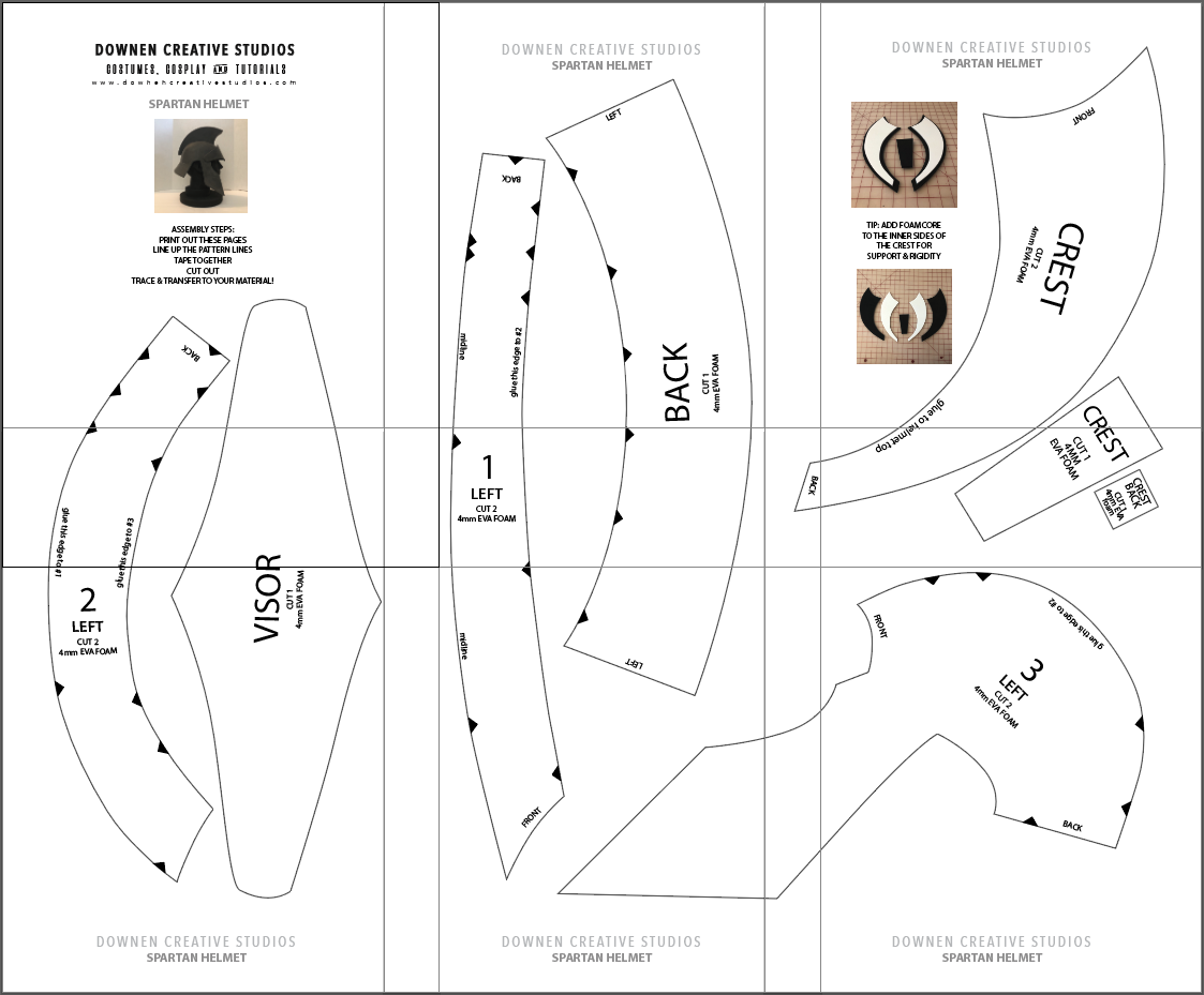 Printable Eva Foam Armor Templates