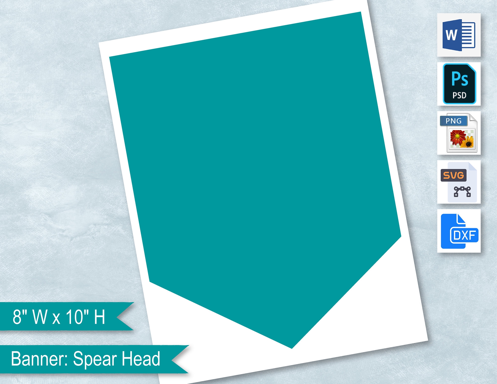 Spear Head 8 X 10 Banner Blank Template Spearhead Edge Flag Banner Create Design Your Own Psd PNG SVG Dxf MS Word Doc Formats Etsy