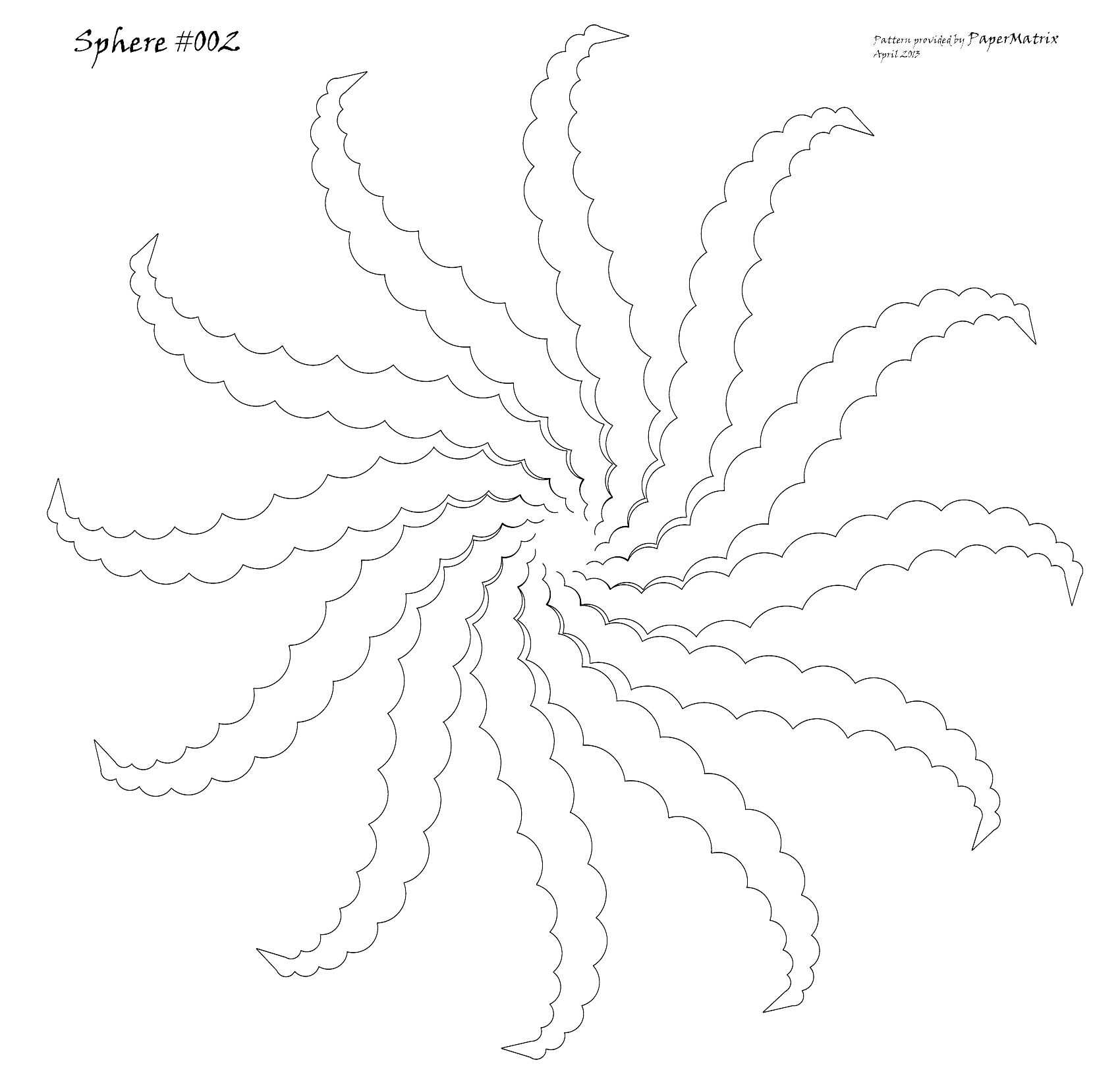 Printable Paper Sphere Template