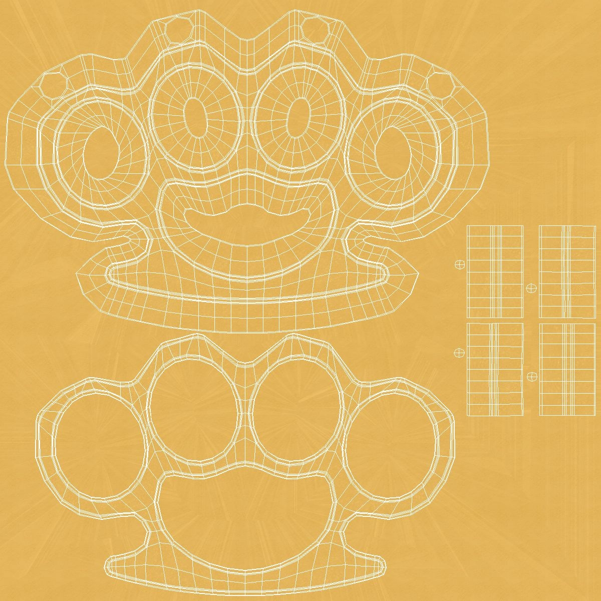 Actual Size Printable Brass Knuckle Template