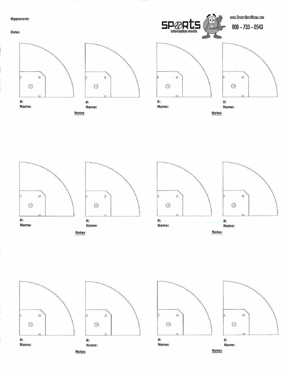 Printable Baseball Spray Chart Template