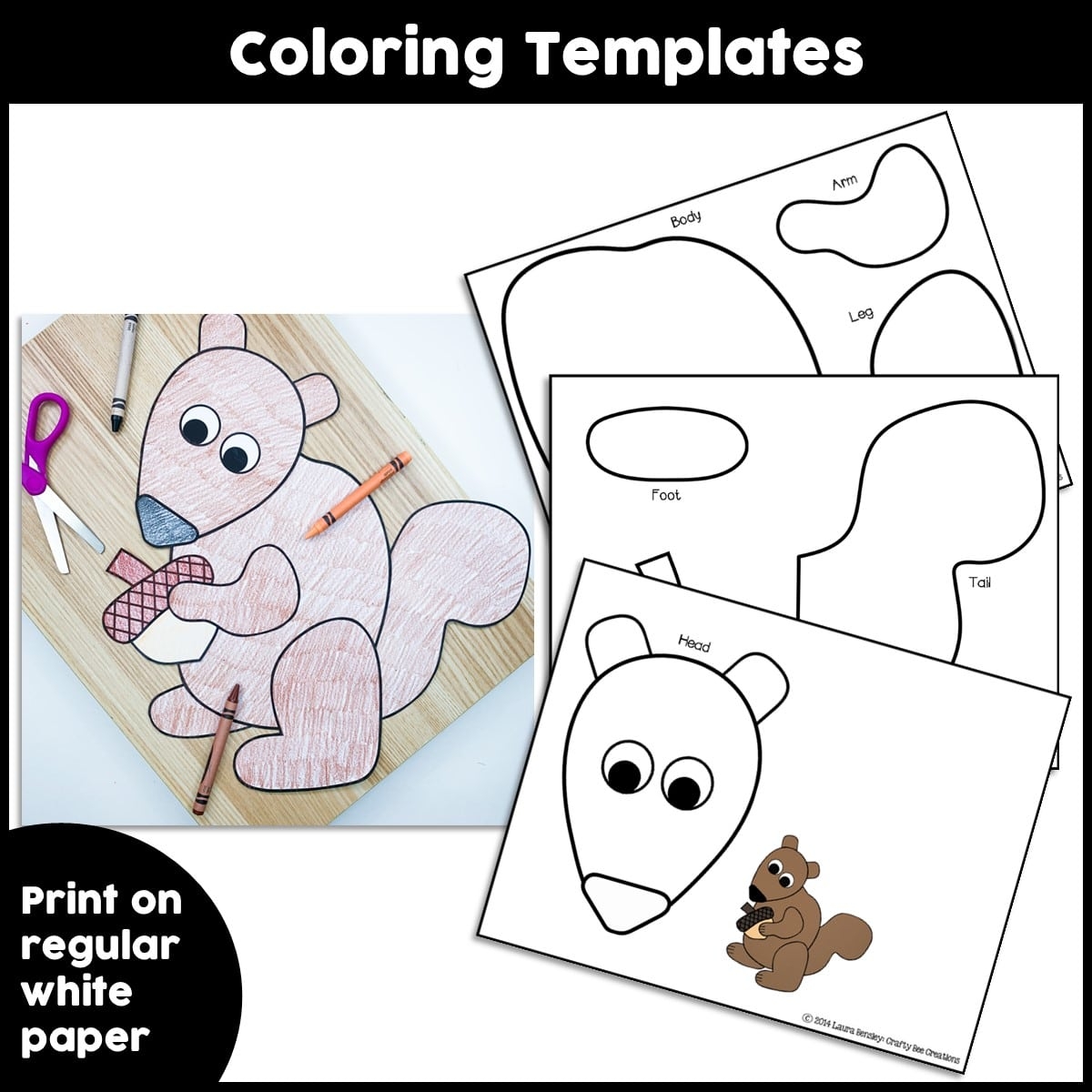 Printable Squirrel Craft Template