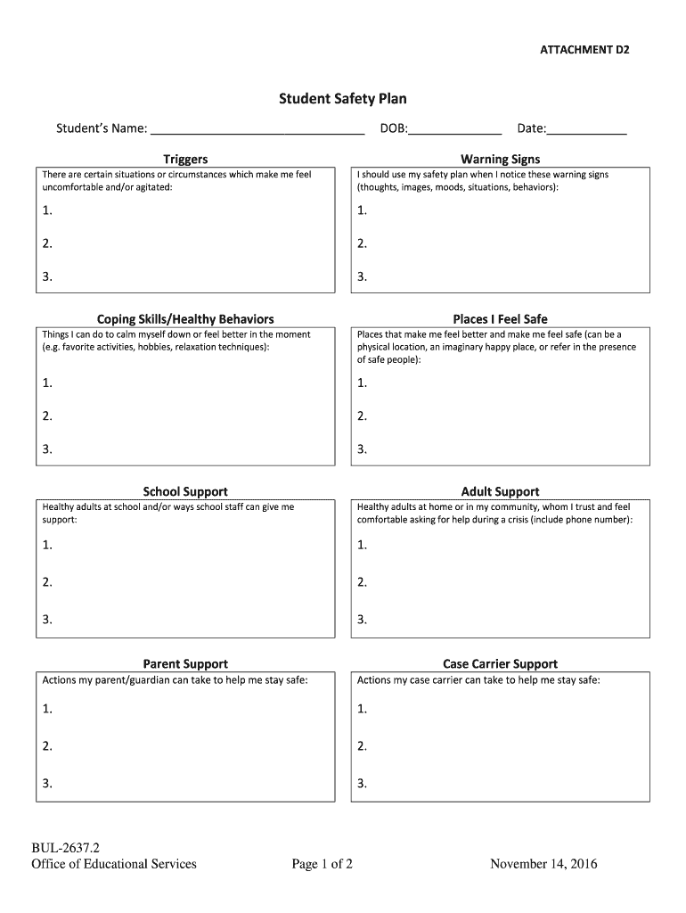 Student Safety Plan Template Fill Online Printable Fillable Blank PdfFiller