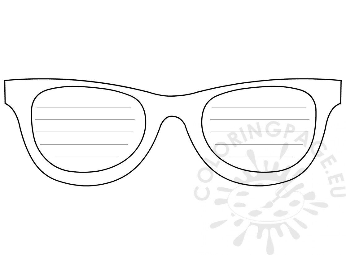 Sunglasses Writing Template Printable Craft Sunglasses Coloring Page