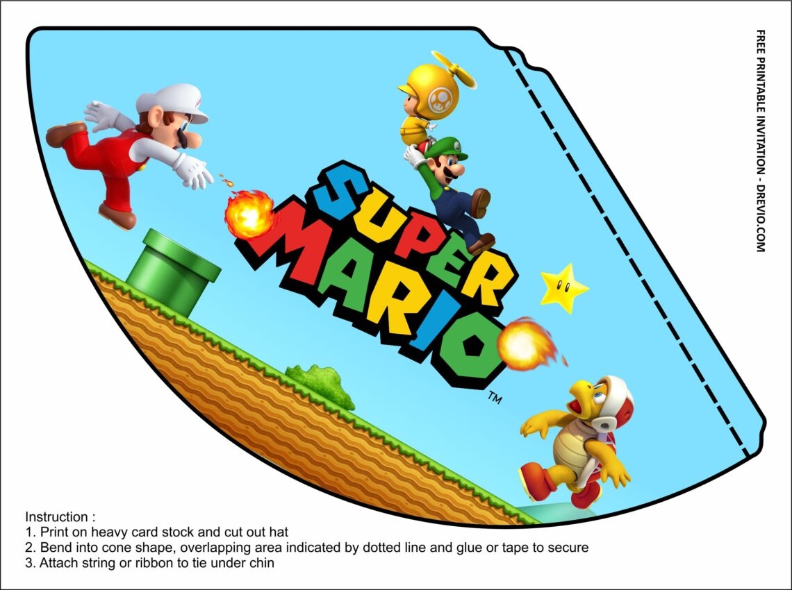 Printable Super Mario Hat Template