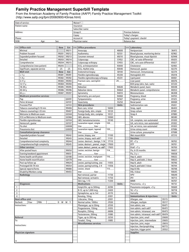 Superbill Template Fill Online Printable Fillable Blank PdfFiller