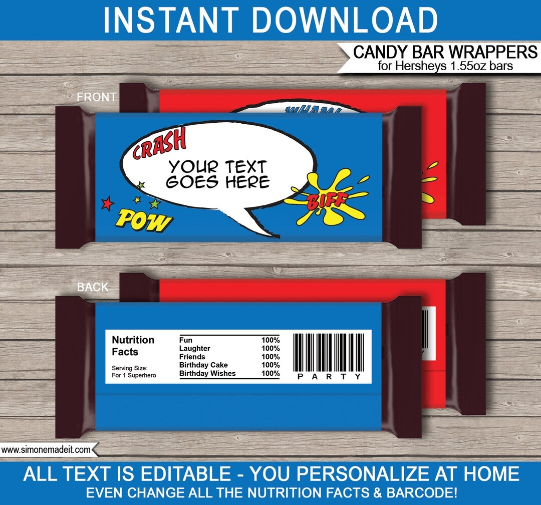 Free Printable Candy Bar Wrappers Templates