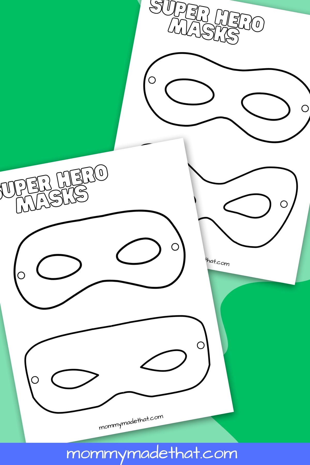Actual Size Printable Superhero Mask Template
