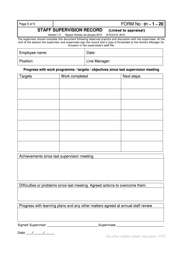 Supervision Template Word Fill Out Sign Online DocHub