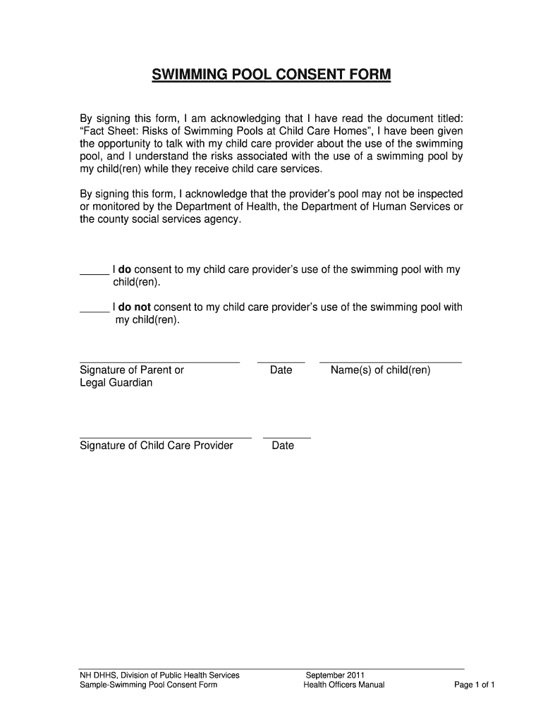 Swimming Permission Slip Fill Online Printable Fillable Blank PdfFiller