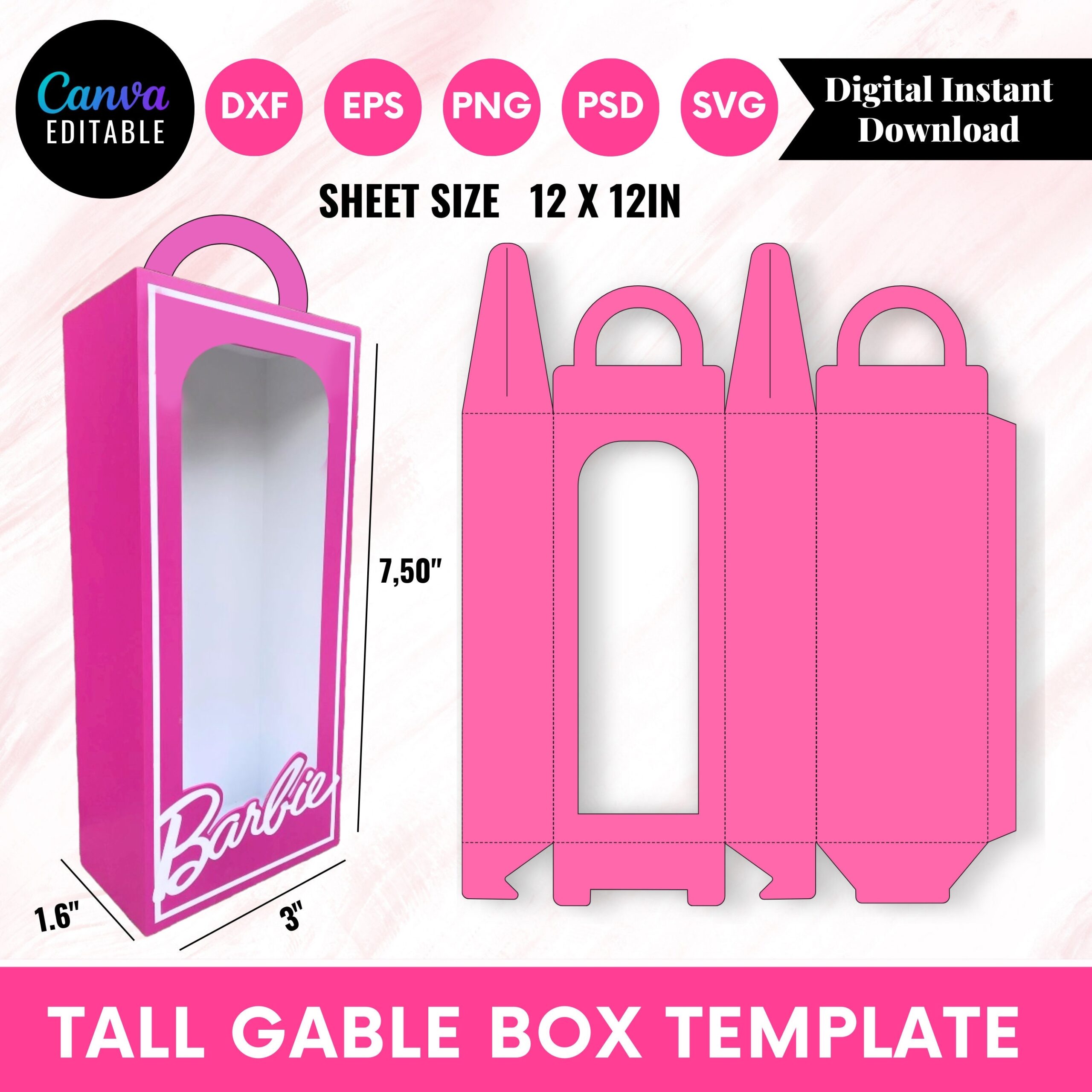 Printable Barbie Box Template