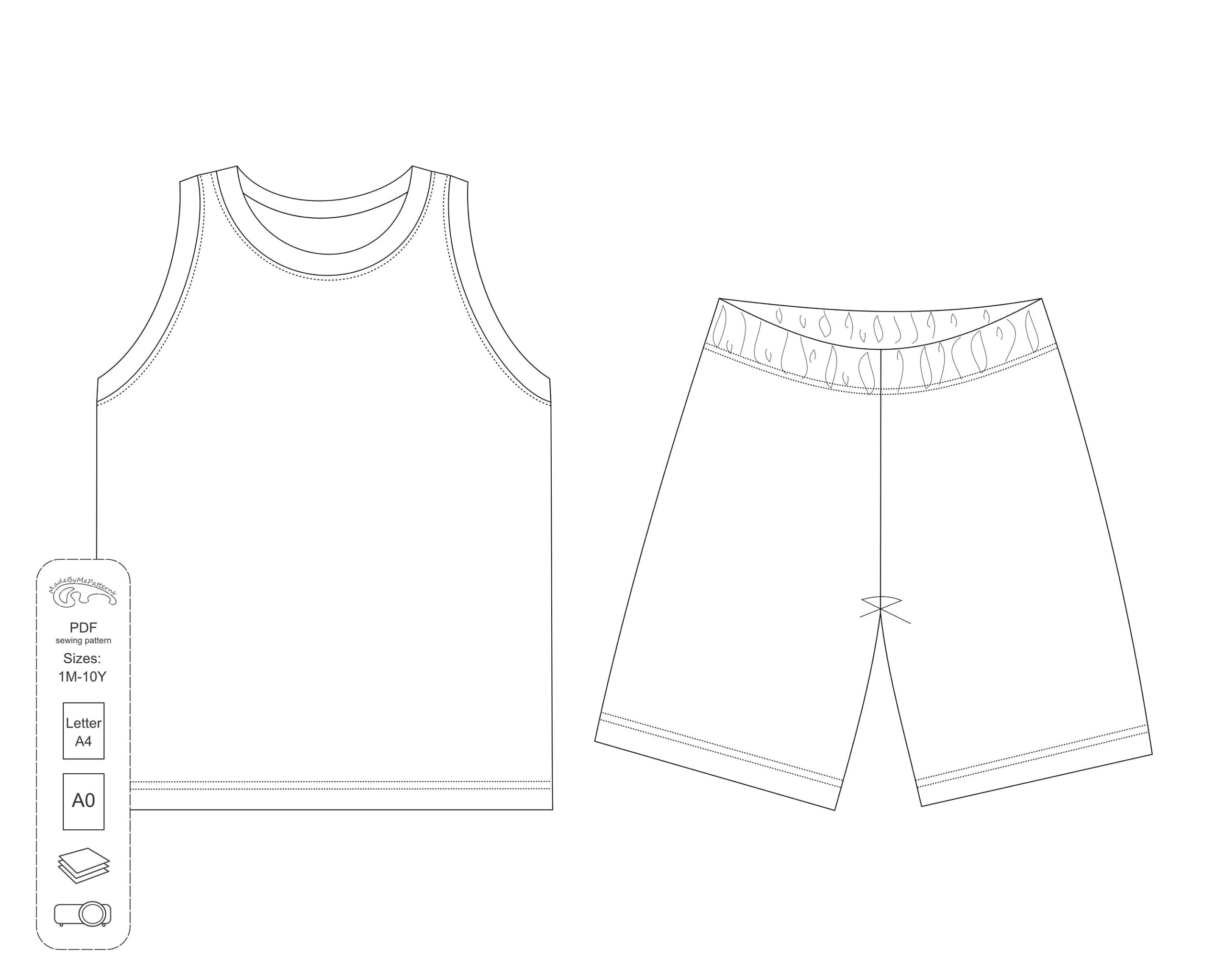 Template Printable Shorts Pattern