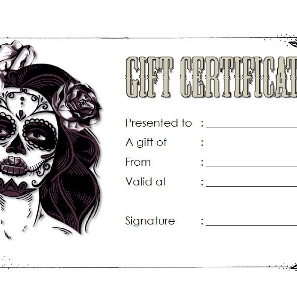 Printable Tattoo Gift Certificate Template Free