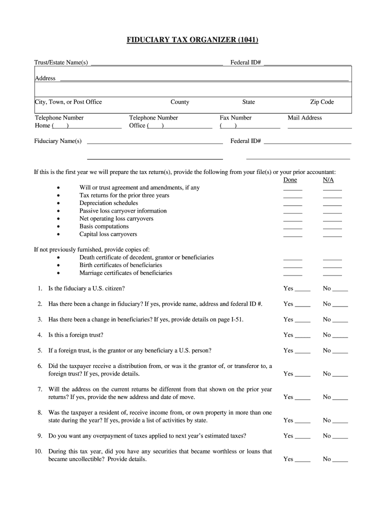 Tax Organizer Template Fill Out Sign Online DocHub