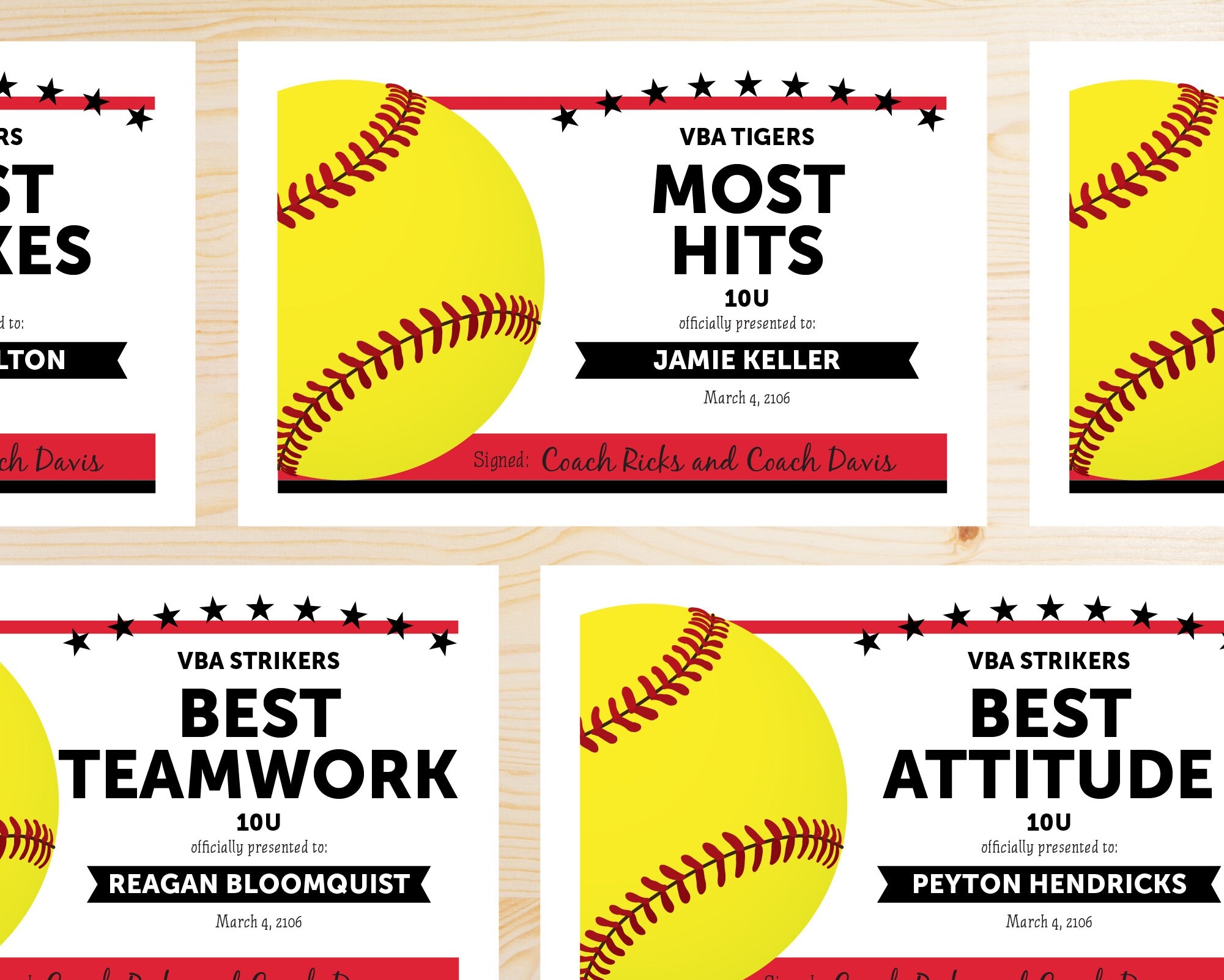 Free Printable Softball Certificate Template Free