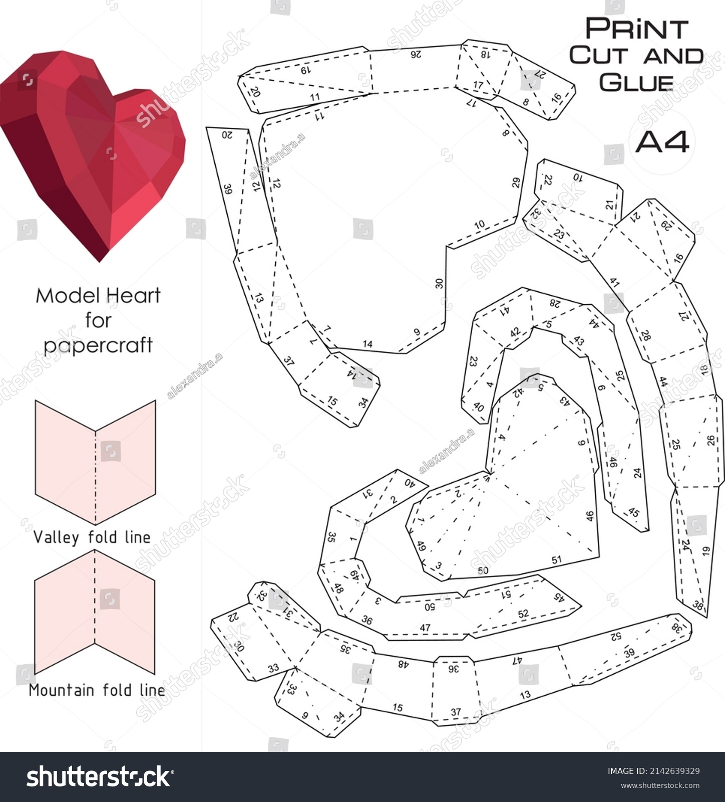 Printable 3D Heart Template