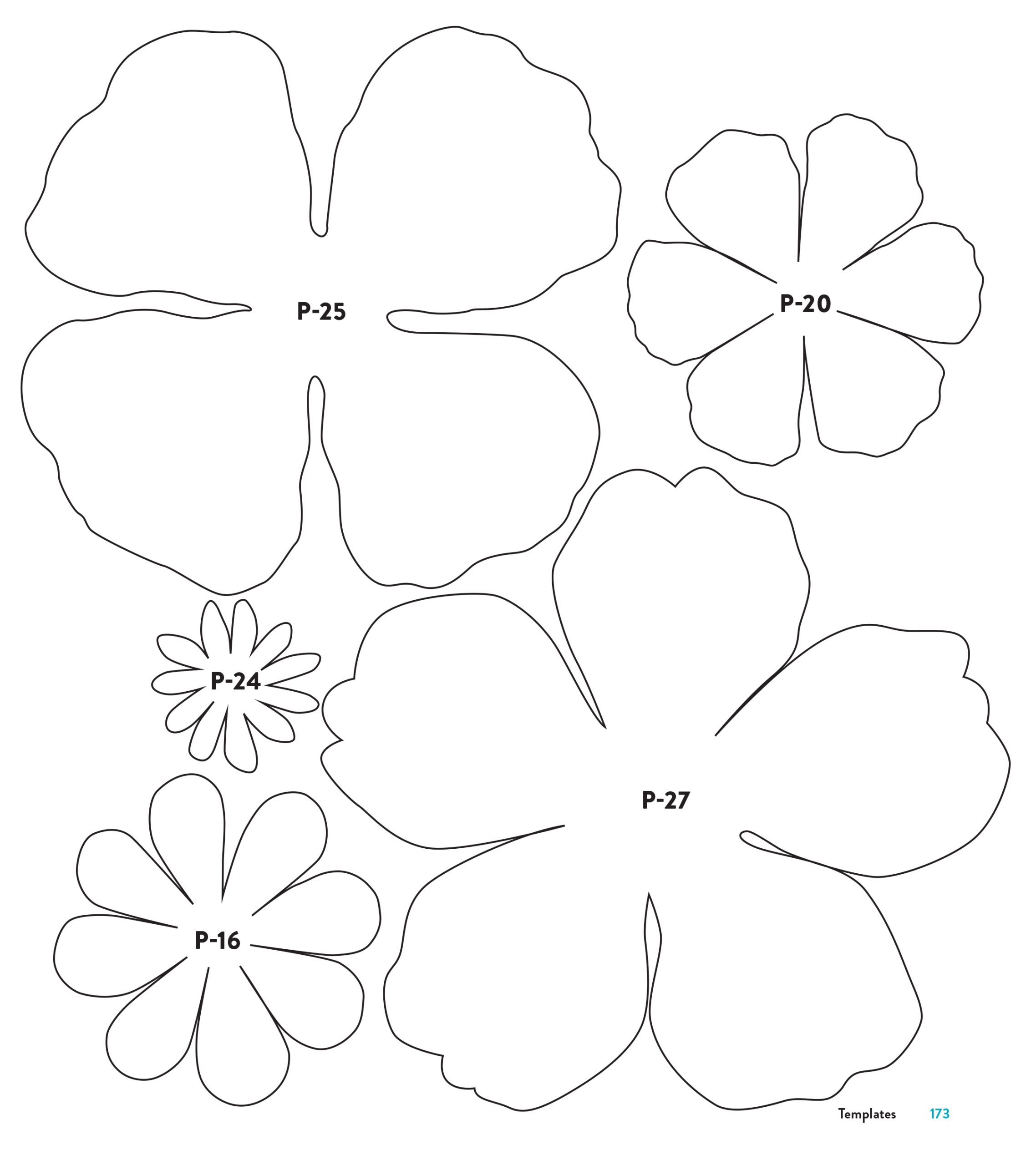 Cut Out Printable Free Paper Flower Petal Templates